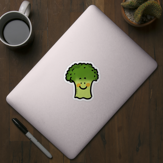 cute green broccoli by cartoonygifts
